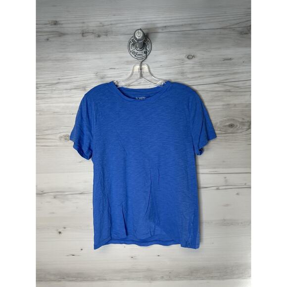 J.Crew Shirt Womens Medium Blue Vintage Cotton Slub Crewneck Short Sleeve Tee - Picture 1 of 7